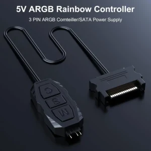 SATA RGB CONTROLLER FOR 5V 3-PIN ARGB PC FANS BLACK