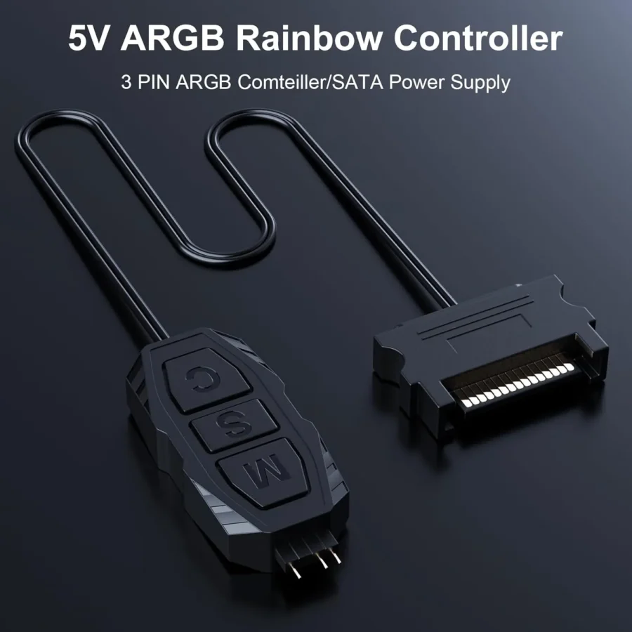 SATA RGB CONTROLLER FOR 5V 3-PIN ARGB PC FANS BLACK