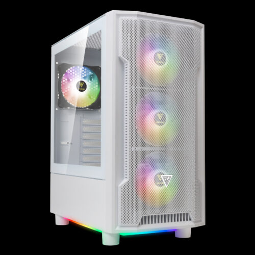 GAMDIAS ATHENA M6 LITE WHITE MID TOWER ARGB GAMING CASE