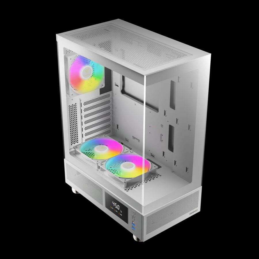 GAMDIAS ATLAS E1 DIGITAL WHITE MID TOWER ARGB GAMING CASE - Image 2