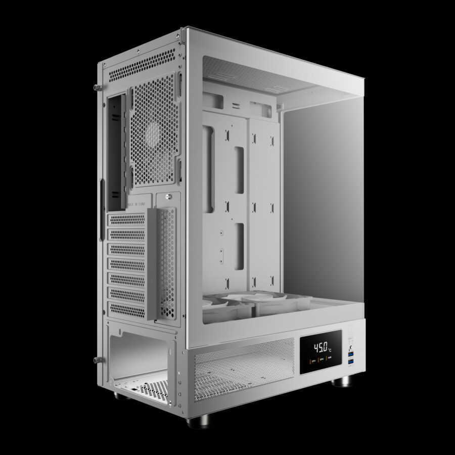 GAMDIAS ATLAS E1 DIGITAL WHITE MID TOWER ARGB GAMING CASE - Image 4
