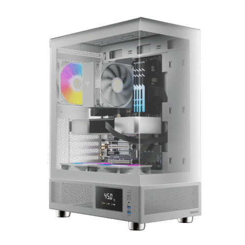 GAMDIAS ATLAS E1 DIGITAL WHITE MID TOWER ARGB GAMING CASE