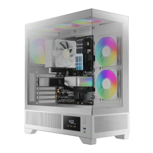GAMDIAS ATLAS M1 DIGITAL WHITE MID TOWER ARGB GAMING CASE