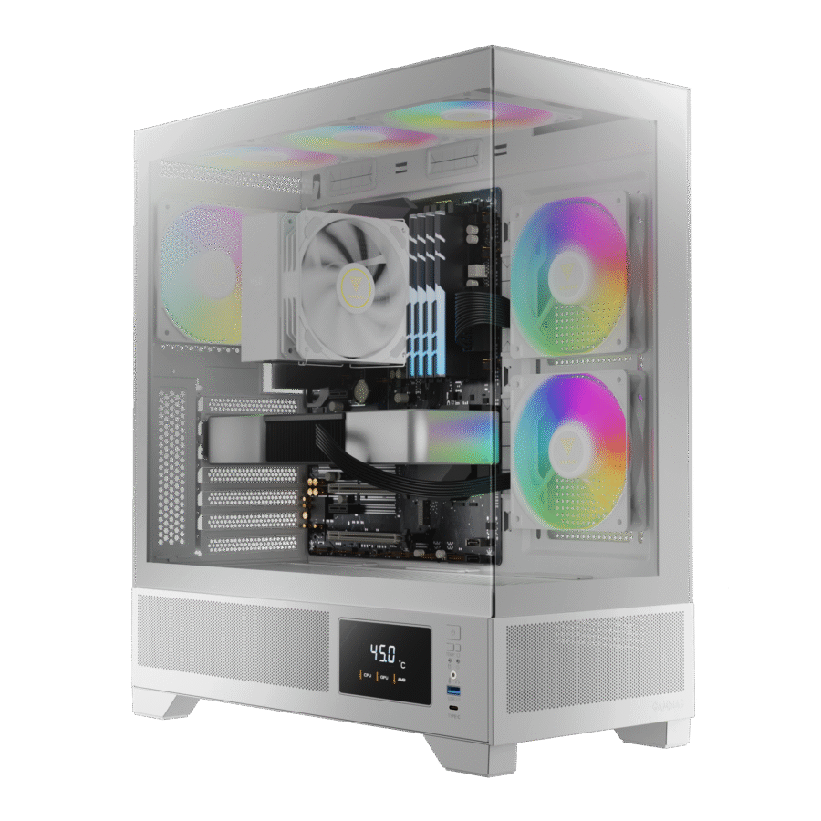 GAMDIAS ATLAS M1 DIGITAL WHITE MID TOWER ARGB GAMING CASE