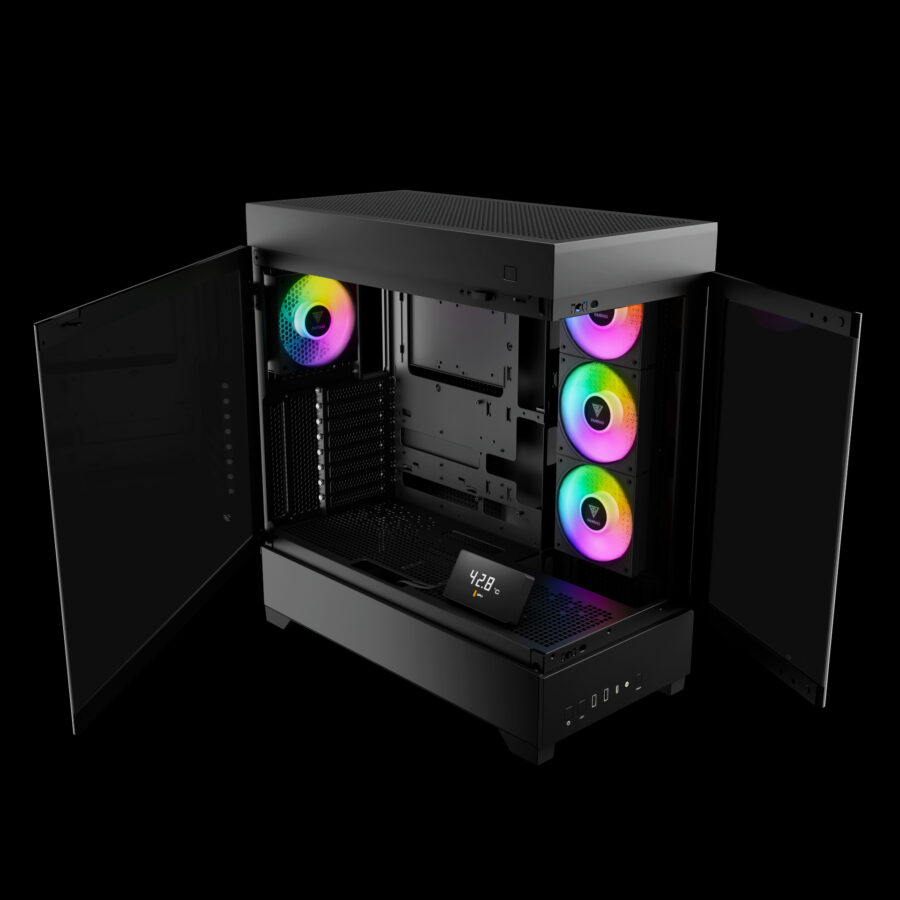 GAMDIAS ATLAS P1 DIGITAL BLACK MID TOWER ARGB GAMING CASE - Image 3