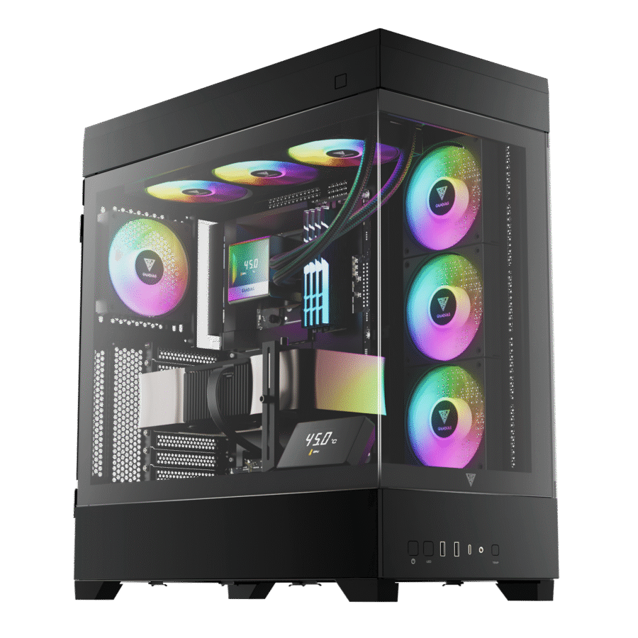 GAMDIAS ATLAS P1 DIGITAL BLACK MID TOWER ARGB GAMING CASE