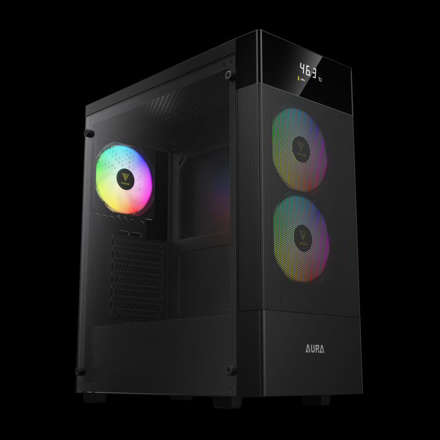 GAMDIAS AURA GC5 ELITE BLACK MID TOWER ARGB GAMING CASE - Image 5