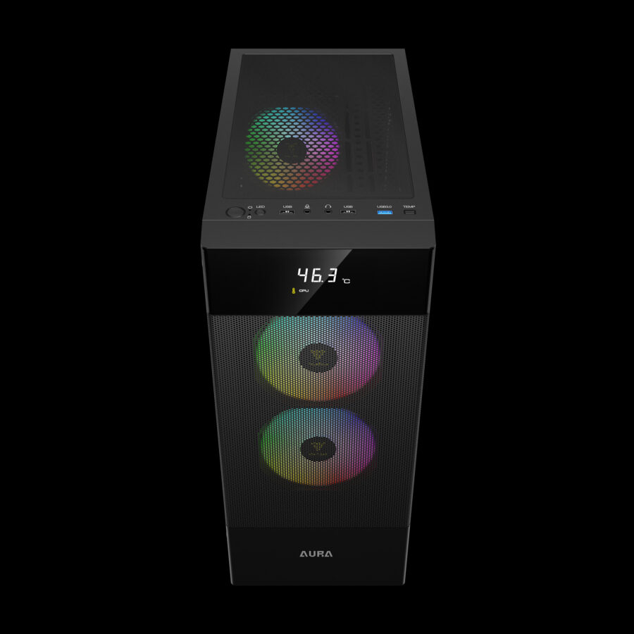 GAMDIAS AURA GC5 ELITE BLACK MID TOWER ARGB GAMING CASE - Image 4