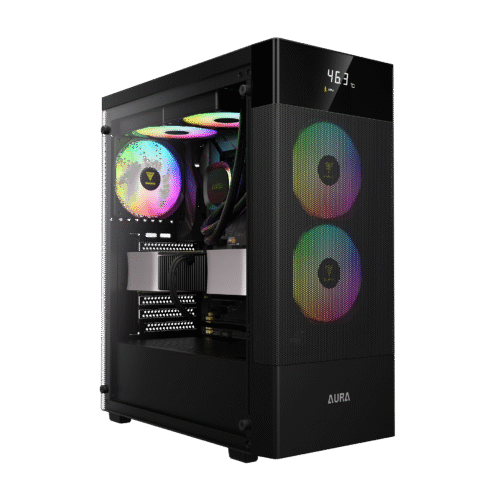 GAMDIAS AURA GC5 ELITE BLACK MID TOWER ARGB GAMING CASE