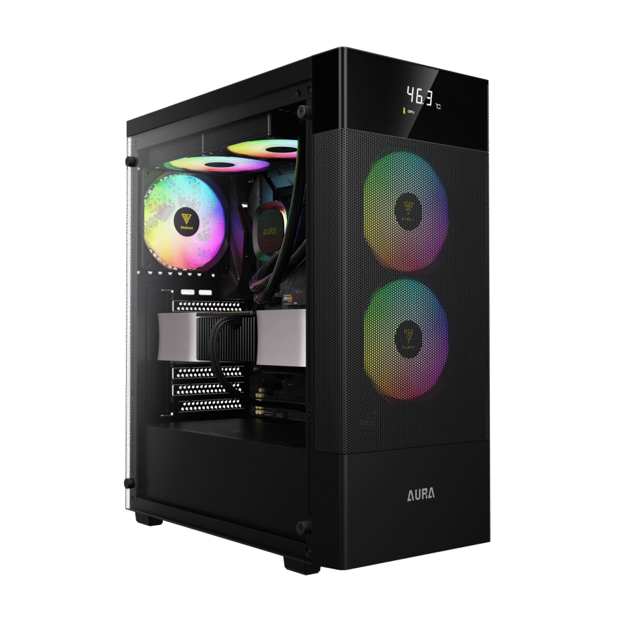 GAMDIAS AURA GC5 ELITE BLACK MID TOWER ARGB GAMING CASE