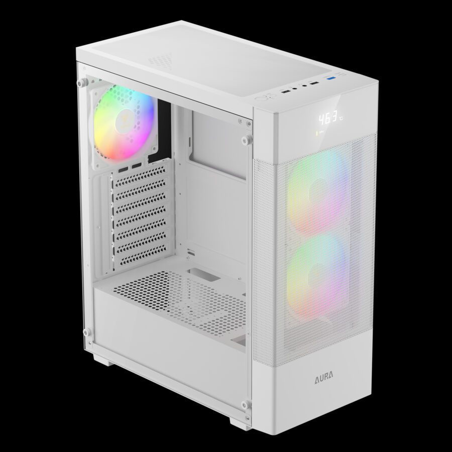 GAMDIAS AURA GC5 ELITE WHITE MID TOWER ARGB GAMING CASE - Image 2