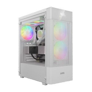 GAMDIAS AURA GC5 ELITE WHITE MID TOWER ARGB GAMING CASE