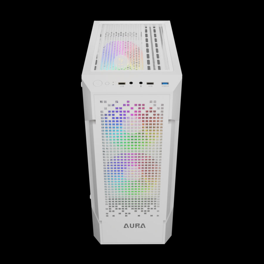 GAMDIAS AURA GC7 WHITE MID TOWER ARGB GAMING CASE - Image 2