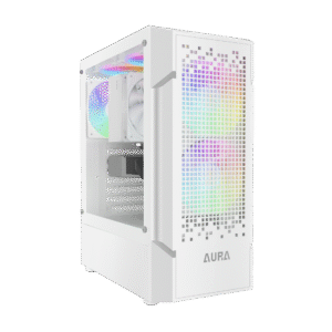 GAMDIAS AURA GC7 WHITE MID TOWER ARGB GAMING CASE