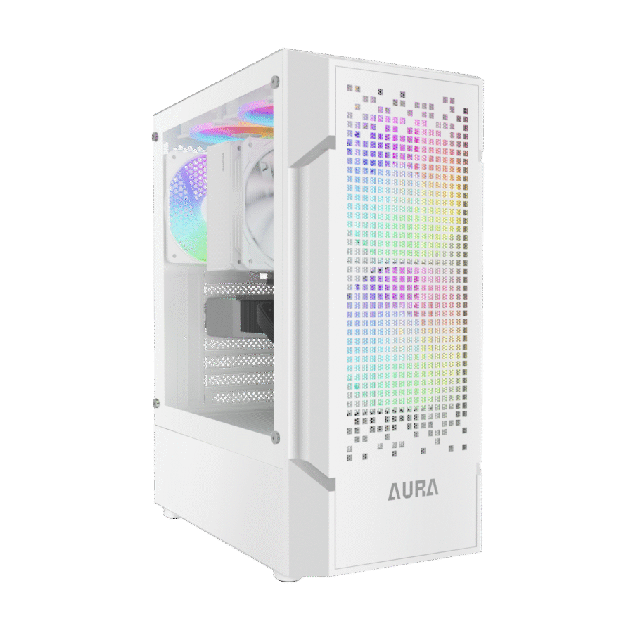 GAMDIAS AURA GC7 WHITE MID TOWER ARGB GAMING CASE