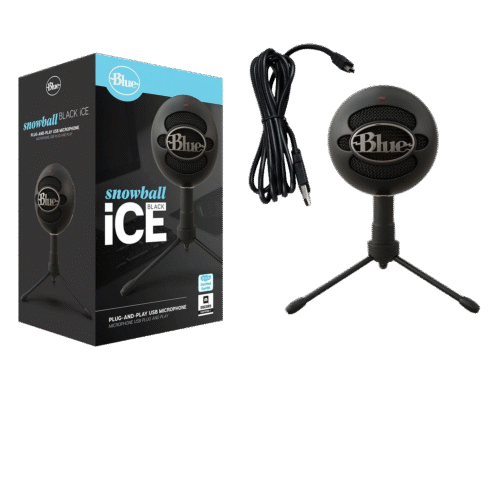 BLUE SNOWBALL ICE BLACK USB MICROPHONE FOR STREAMING AND PODCAST