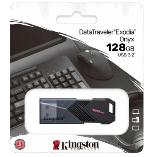 KINGSTON DATATRAVELER EXODIA ONYX 128GB USB 3.2 FLASH DRIVE