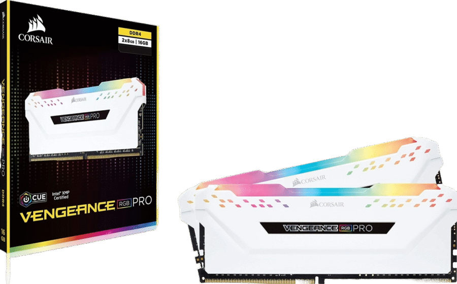 CORSAIR VENGEANCE RGB PRO 16GB (2x8GB) DDR4 3200MHz CL16 MEMORY KIT WHITE