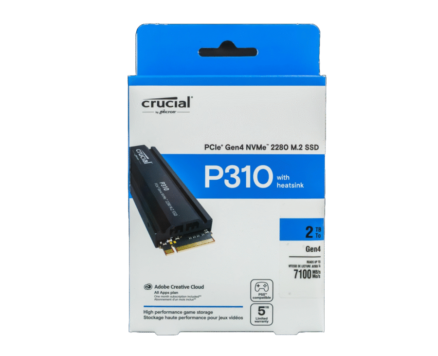 CRUCIAL P310 2TB PCIe Gen4 NVMe M.2 SSD with Heatsink