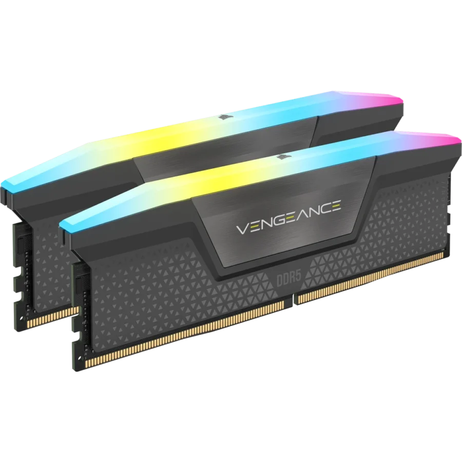 CORSAIR VENGEANCE RGB DDR5 32GB (2x16GB) 6000MHz CL30 MEMORY KIT GRAY