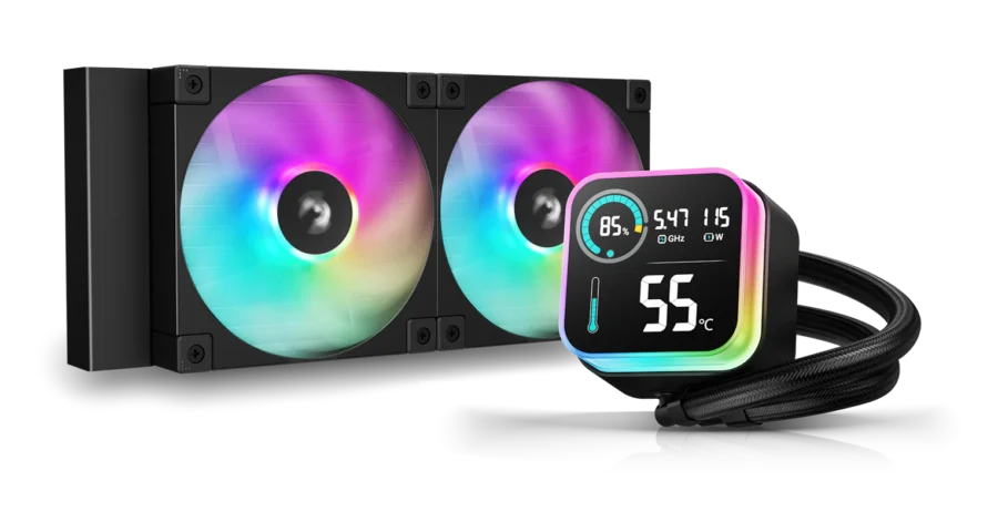 DEEPCOOL LQ240 BLACK 240MM LCD DISPLAY ARGB LIQUID CPU COOLER