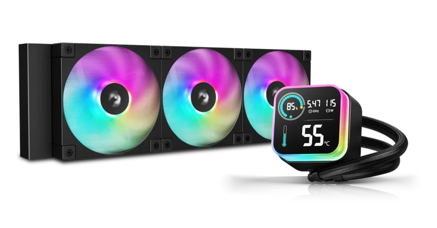DEEPCOOL LQ360 BLACK 360MM LCD DISPLAY ARGB LIQUID CPU COOLER