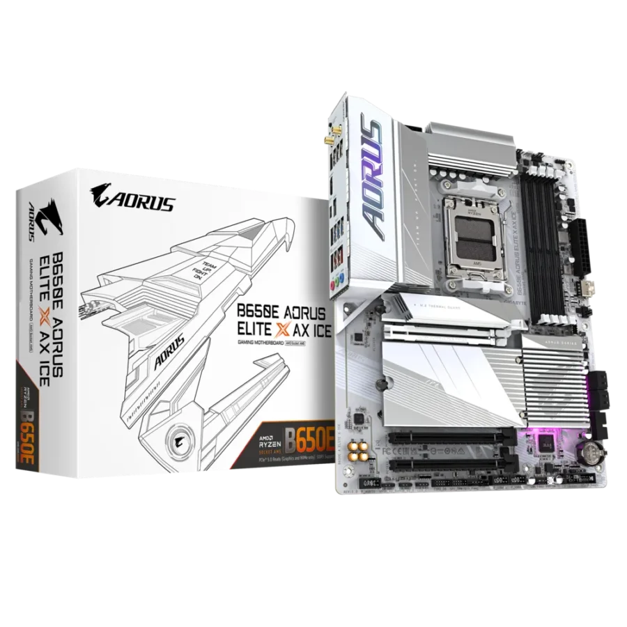 GIGABYTE B650E AORUS ELITE X AX ICE AMD DDR5 MOTHERBOARD AM5