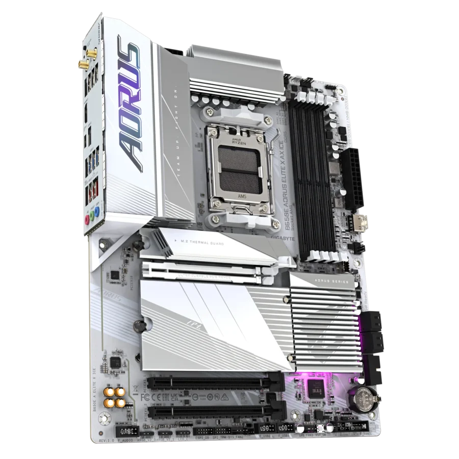 GIGABYTE B650E AORUS ELITE X AX ICE AMD DDR5 MOTHERBOARD AM5 - Image 2