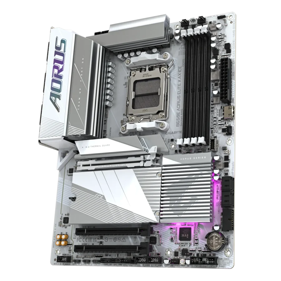 GIGABYTE B650E AORUS ELITE X AX ICE AMD DDR5 MOTHERBOARD AM5 - Image 3
