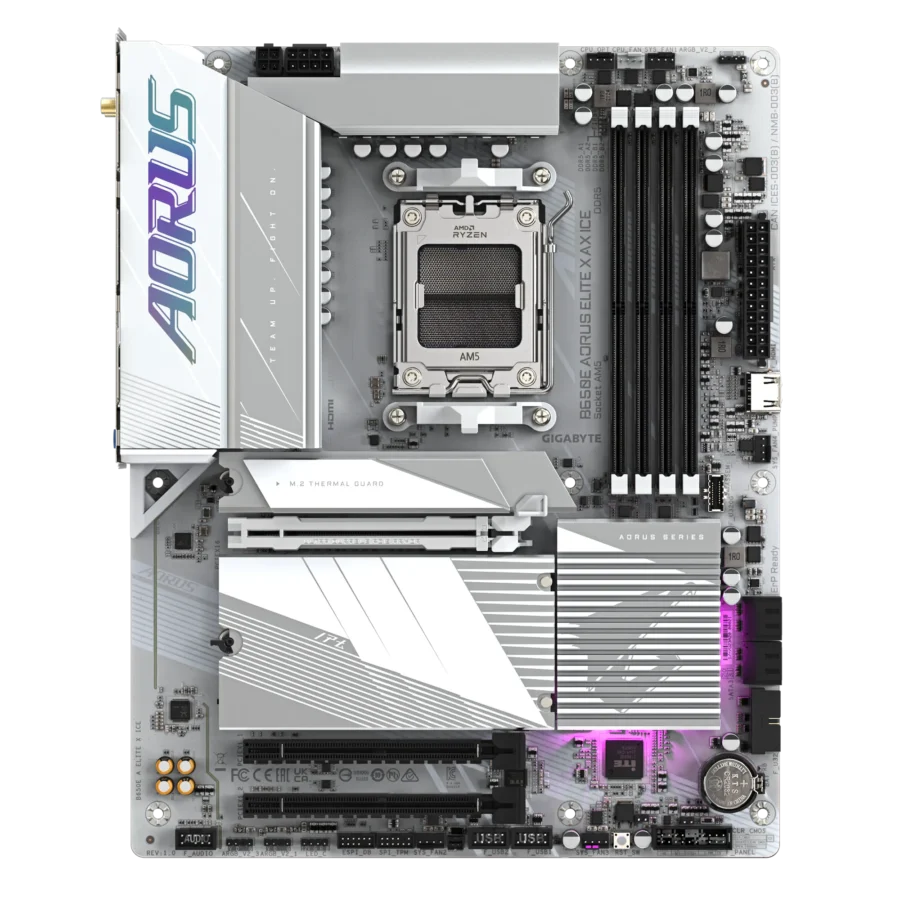 GIGABYTE B650E AORUS ELITE X AX ICE AMD DDR5 MOTHERBOARD AM5 - Image 4