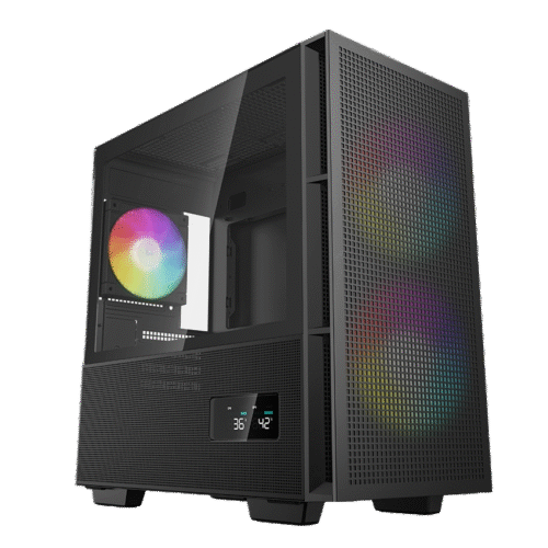 DEEPCOOL CH360 DIGITAL BLACK MICRO-ATX CASE WITH DIGITAL DISPLAY PANEL