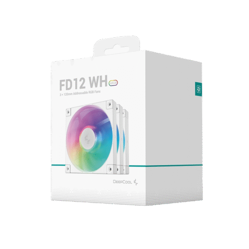 DEEPCOOL FD12 ARGB WHITE 3-PACK 120MM PWM CASE FANS