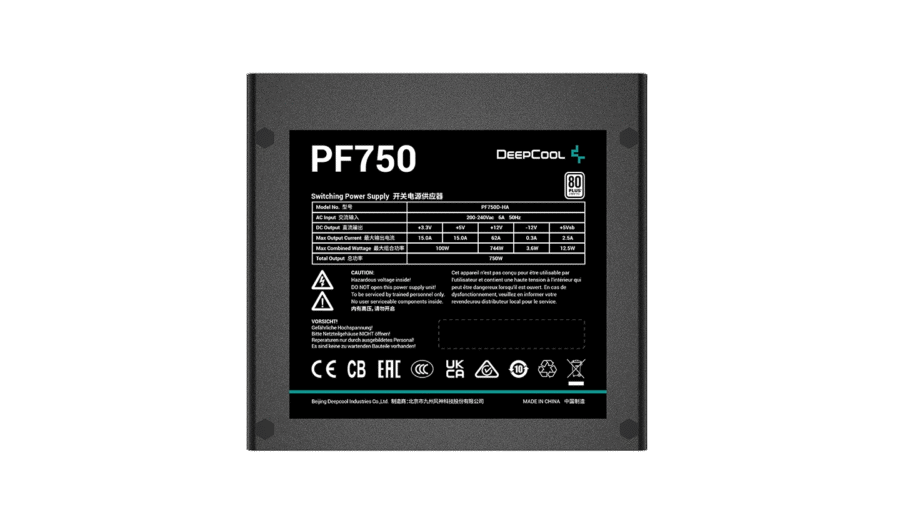 DEEPCOOL PF750D 750W 80 PLUS PSU BLACK - Image 2