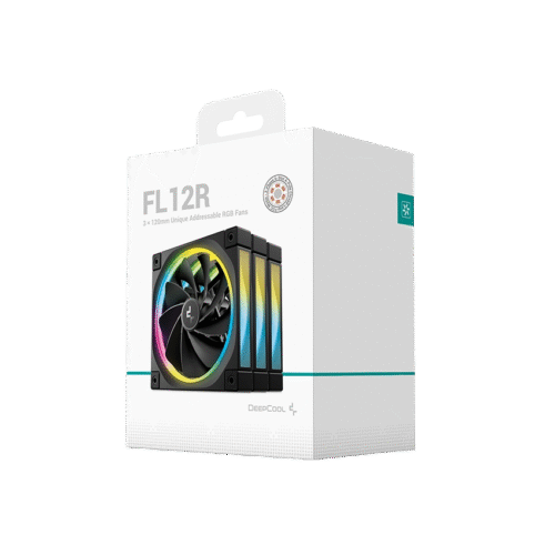 DEEPCOOL FL12R BLACK REVERRSE BLADE ARGB 3‑PACK 120MM PWM CASE FANS