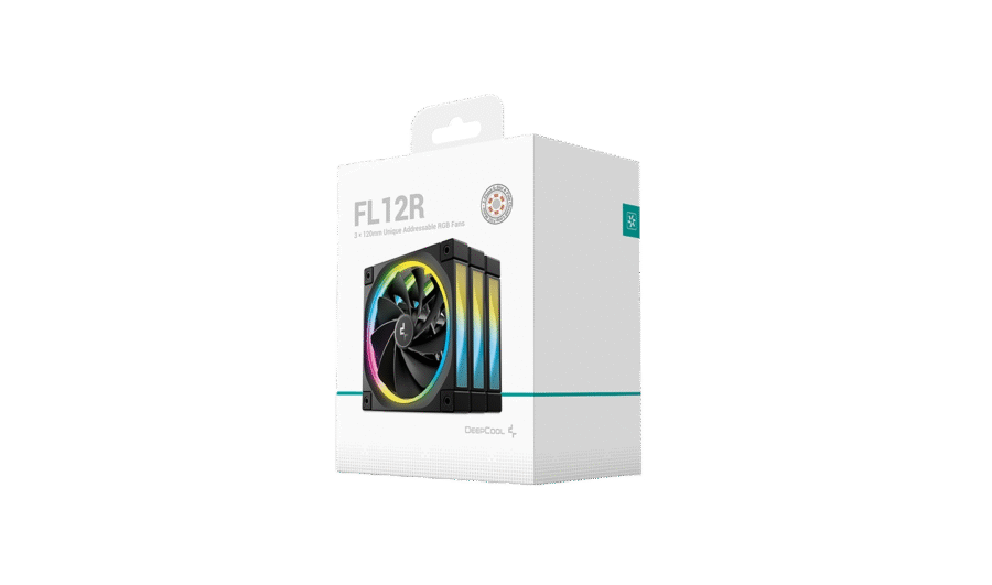 DEEPCOOL FL12R BLACK REVERRSE BLADE ARGB 3‑PACK 120MM PWM CASE FANS