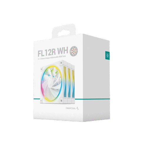 DEEPCOOL FL12R WHITE REVERRSE BLADE ARGB 3‑PACK 120MM PWM CASE FANS