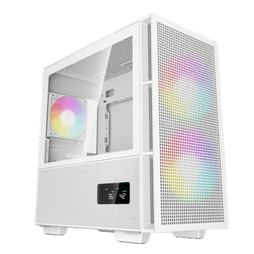 DEEPCOOL CH360 DIGITAL WHITE MICRO-ATX CASE WITH DIGITAL DISPLAY PANEL