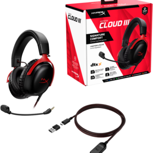 HYPERX CLOUD 3 WIRED - BLACK RED